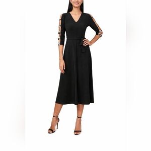 MSK Silver and Black Sequin Gown for Cocktail